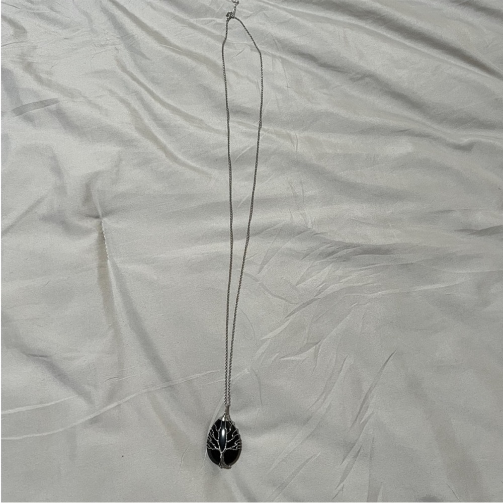 Torrid Wire Wrapped Faux Stone Pendant Necklace - Picture 5 of 7